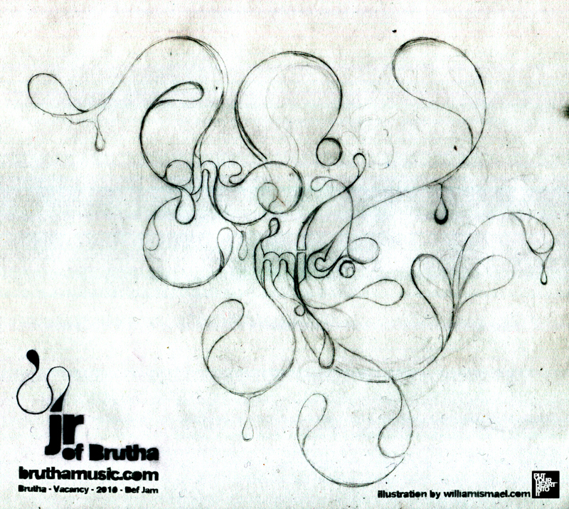 JR of Brutha, hip-hop, album, cover art, artwork, one mic, drawing, cover art, graphic design, willpower vision