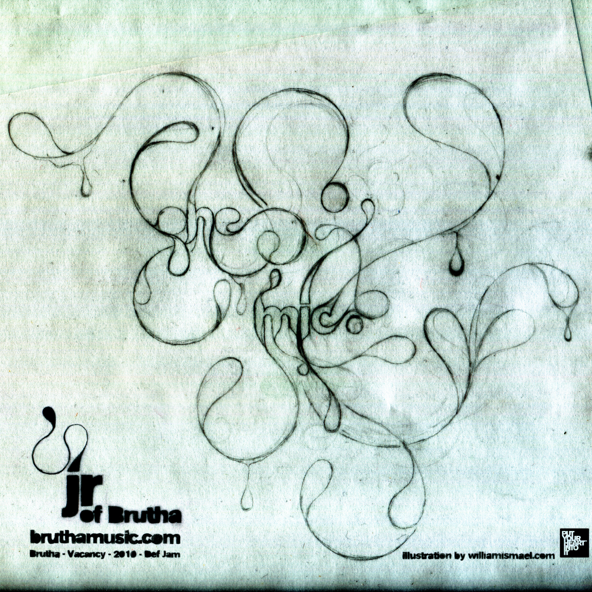 JR of Brutha, hip-hop, album, cover art, artwork, one mic, drawing, cover art, graphic design, willpower vision
